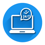 Lifetime dental consultation service icon with 24/7 online support